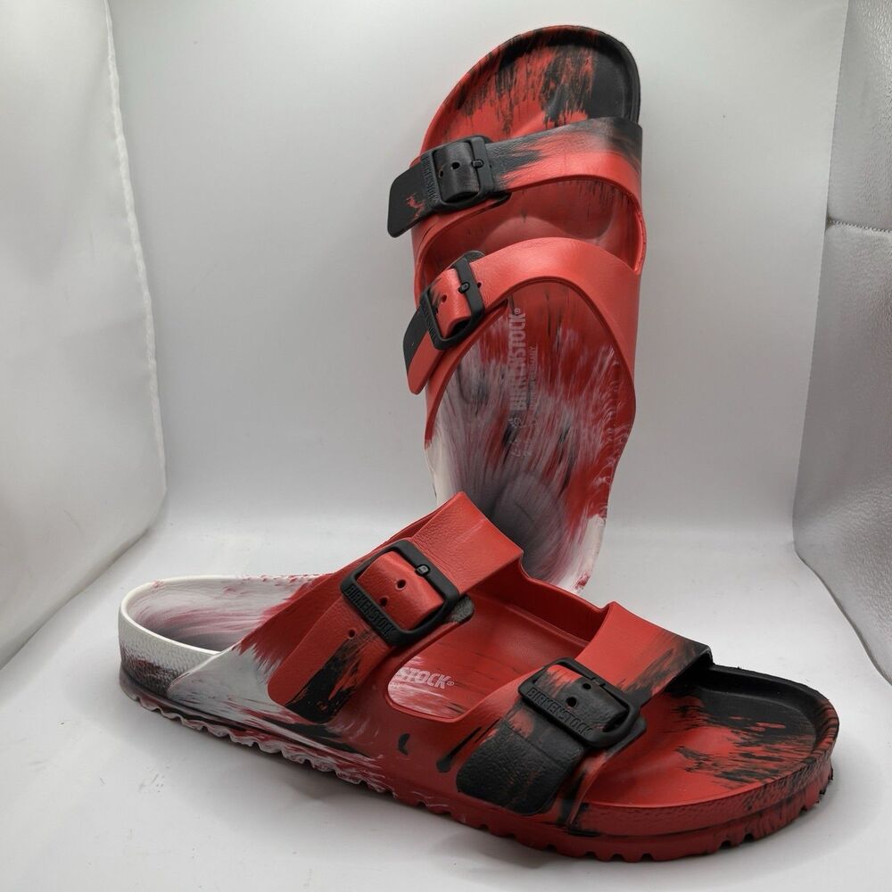 Birkenstock Arizona EVA Mens 11 (44) Tye Dye Red Summer Beach Designer Sandal
